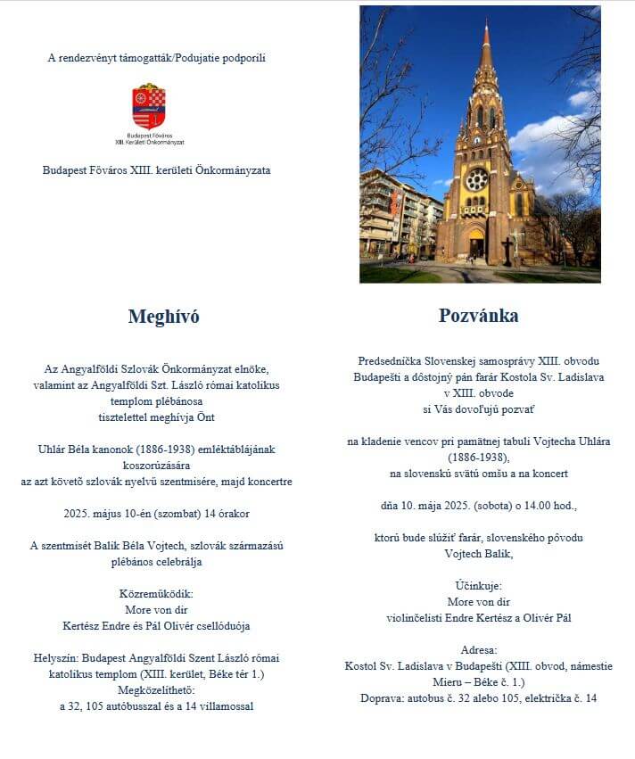 Meghívó Uhlár Béla emléktábla koszorúzásra