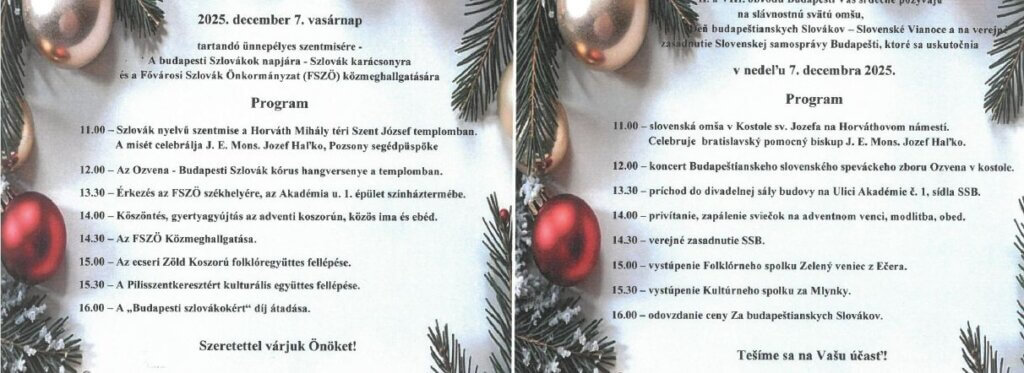 meghívó szlovák karácsonyra